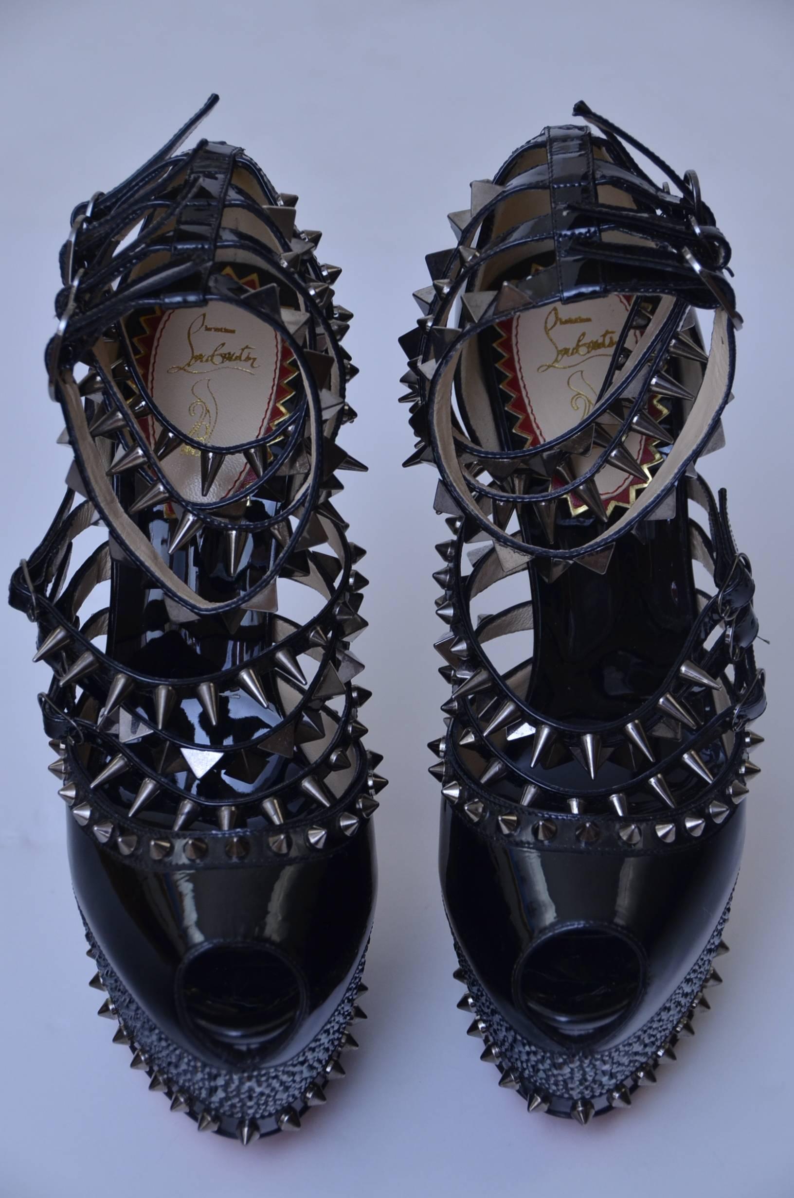 Christian Louboutin 20th Anniversary Isolde Black Patent Shoes New 39 In New Condition In New York, NY