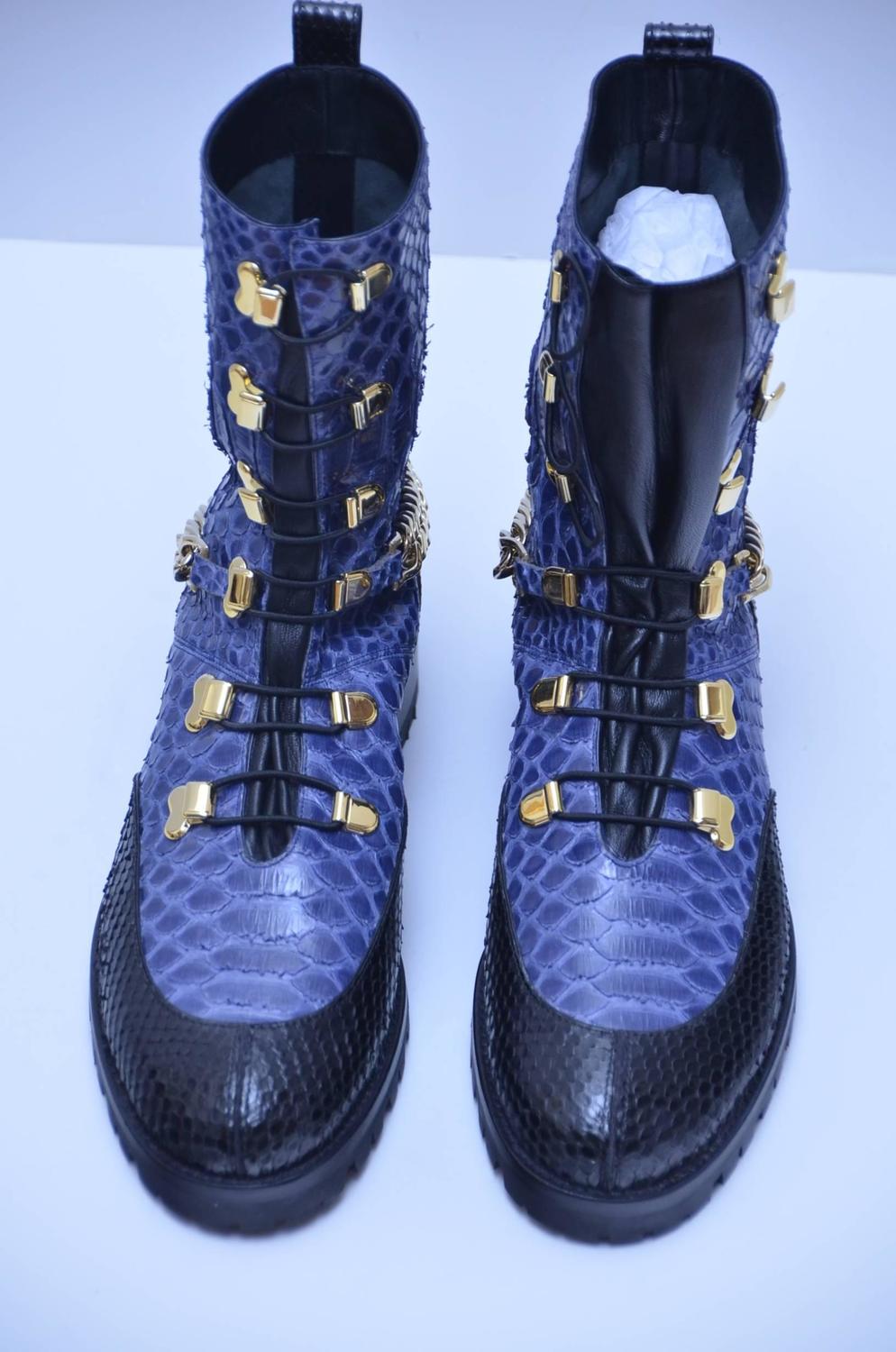 Rare Christian Louboutin Combat Boots Paris Haute Couture Spring 2016 40 New For Sale at 1stdibs