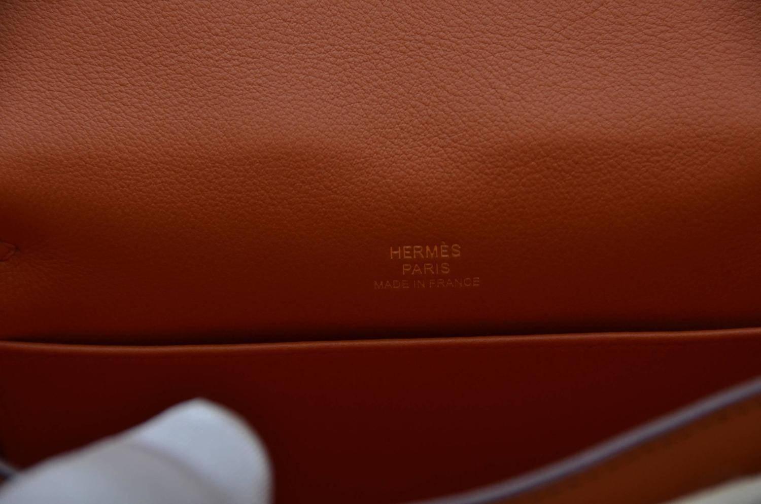HERMES Kelly Iconic Orange Color Mini Pochette Veau Swift NEW 6