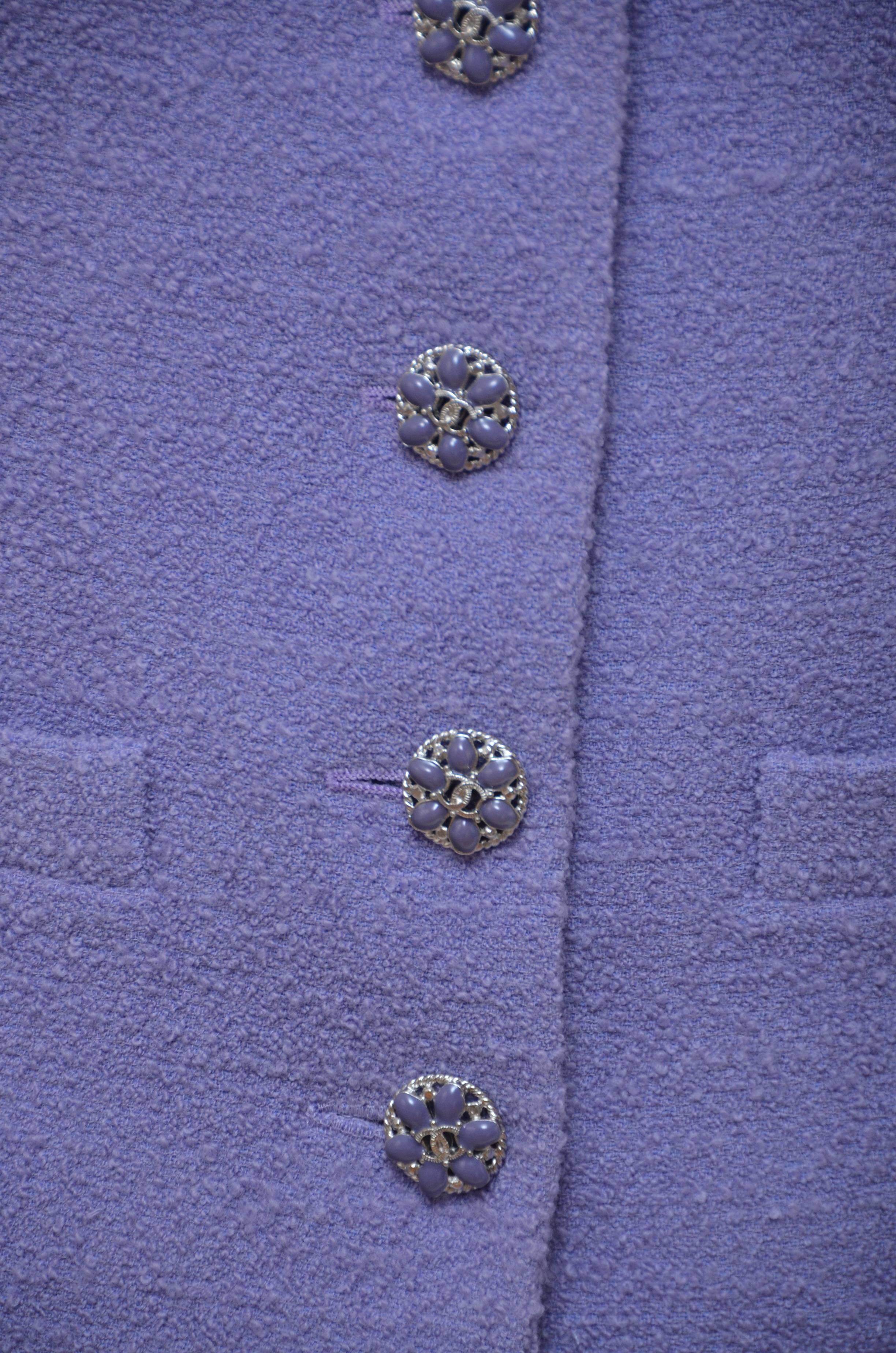 CHANEL Levander Lilac Tweed Suit Mint at 1stDibs