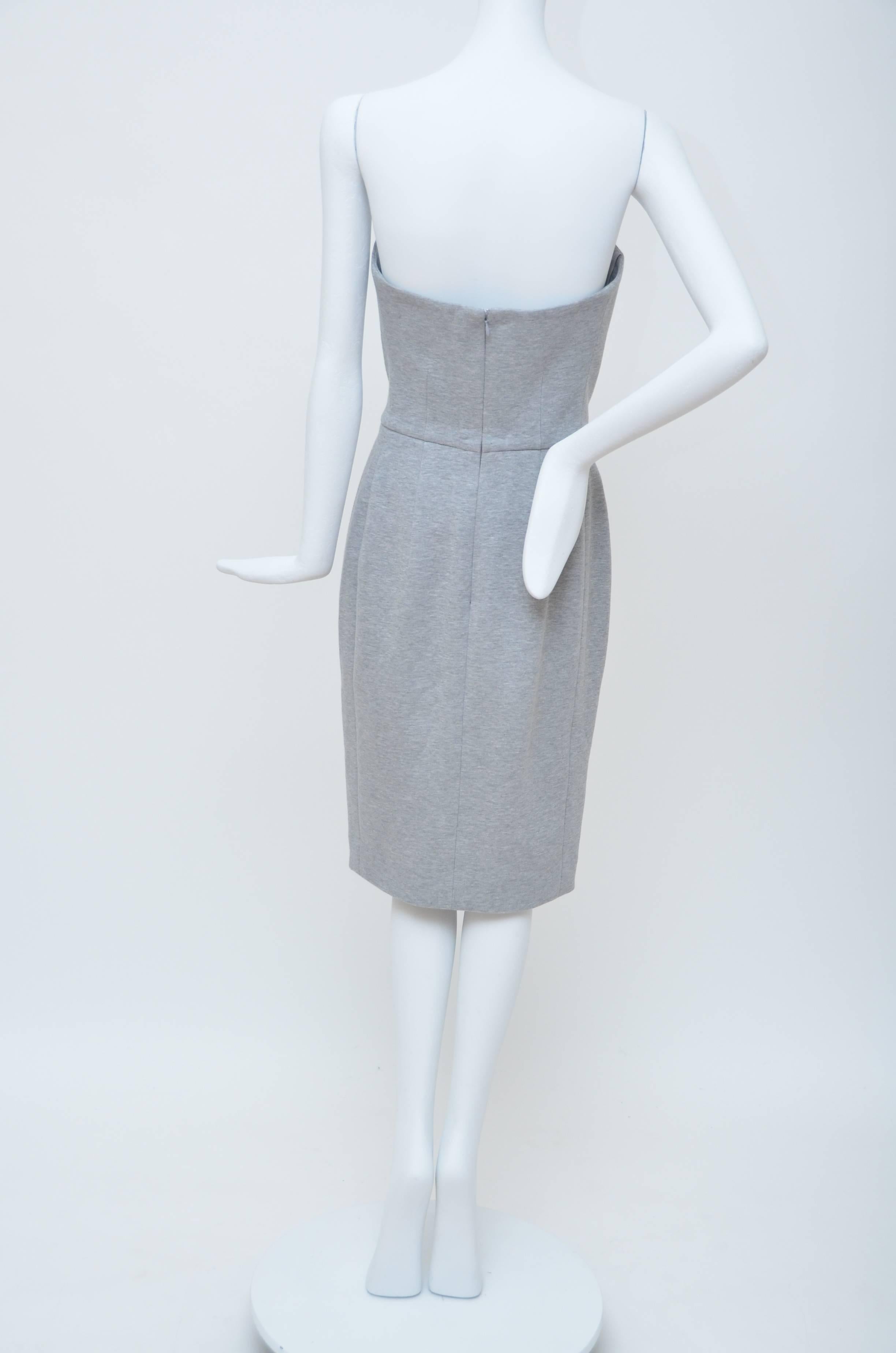 Gray Yves Saint Laurent Strapless Dress, Spring 2008  