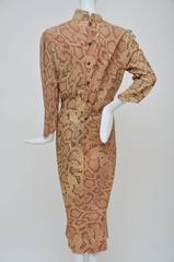 Thierry Mugler  1983 Snake Print  Dress Photographed  By Claus Wickrath Size 38