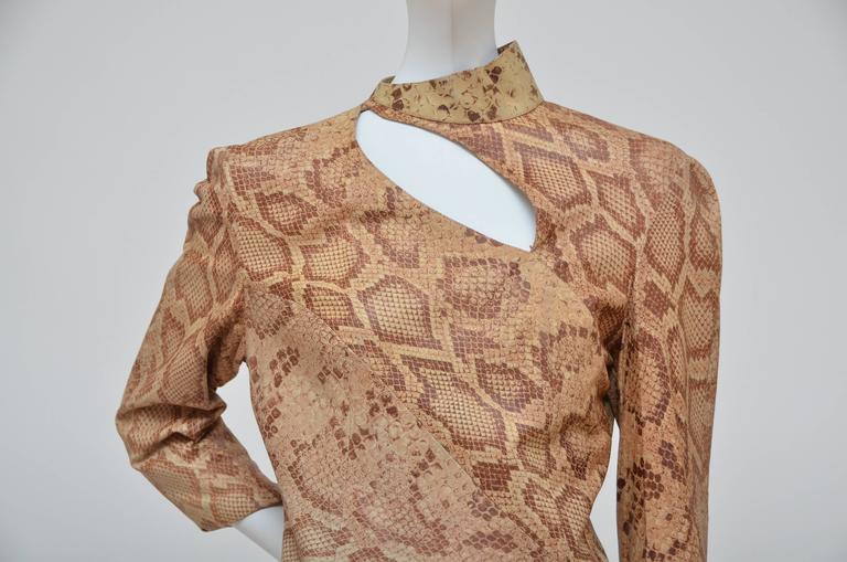 Brown  Thierry Mugler  1983 Snake Print  Dress Photographed  By Claus Wickrath Size 38