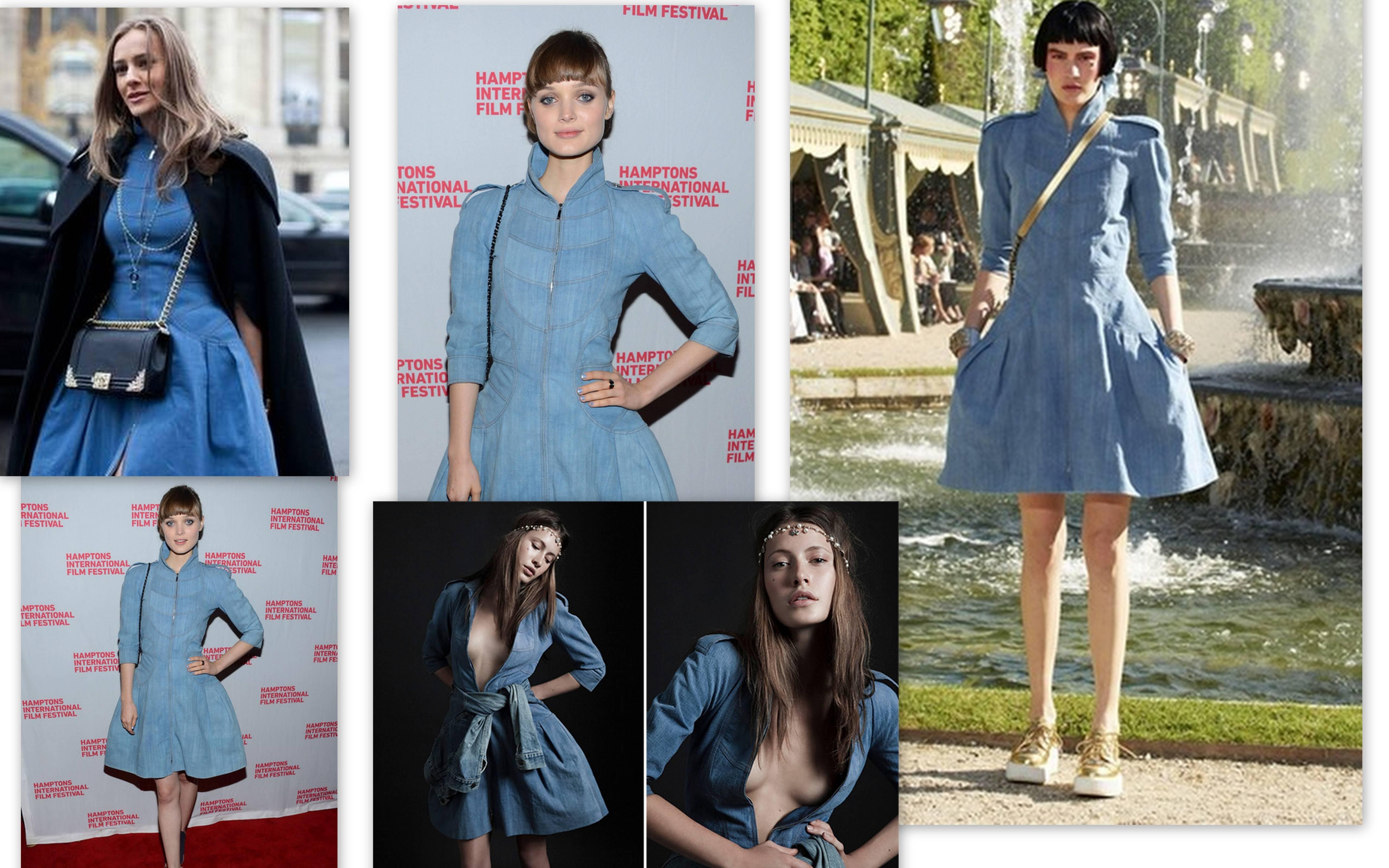 Amazing CHANEL Versailles 2013 Denim Dress $6820         NEW 36 4