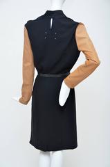 Maison Martin Margiela  2011 Black Dress with Tan Leather Sleeves