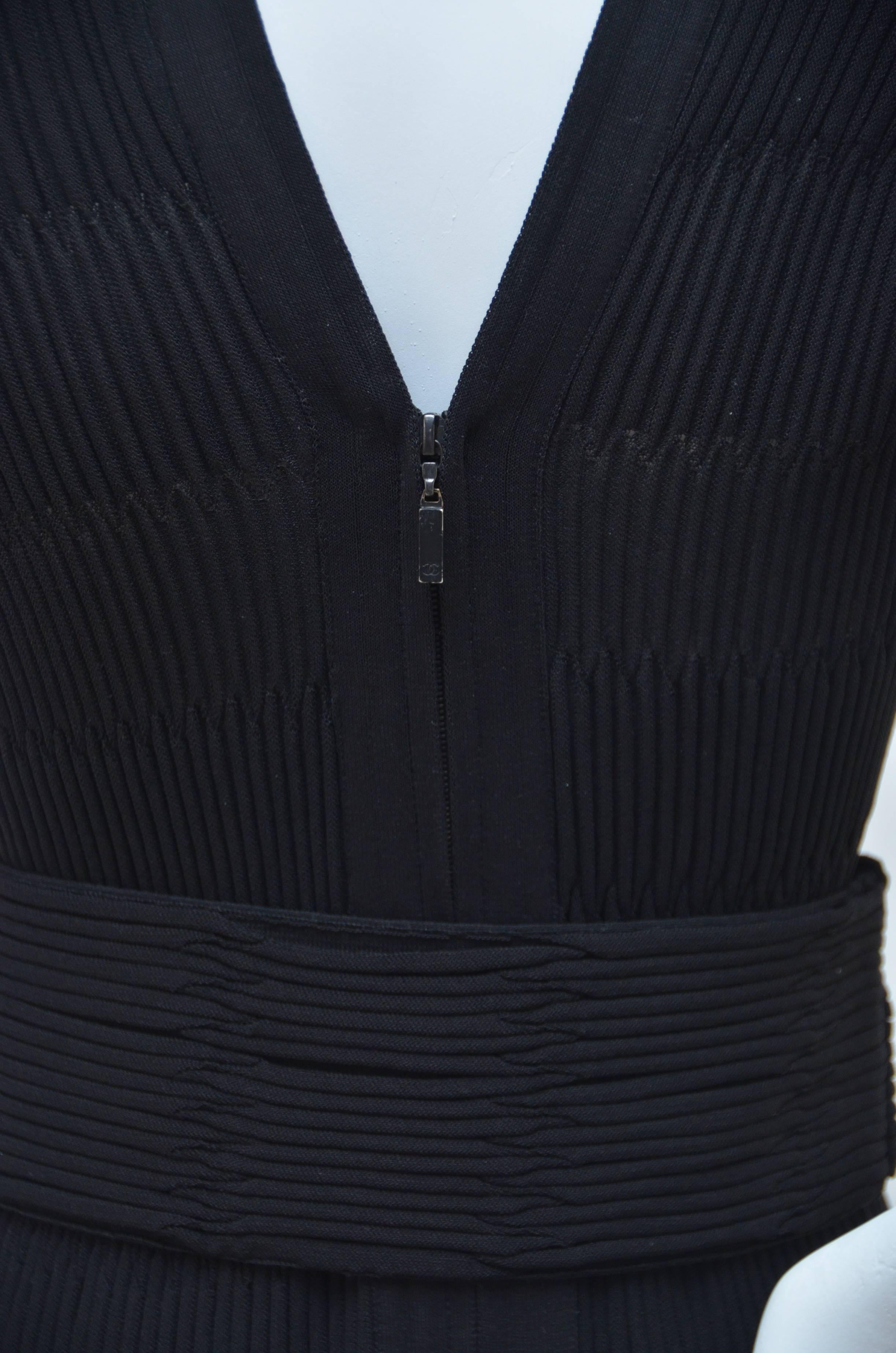 Chanel Black Dress With Belt  In Excellent Condition In New York, NY