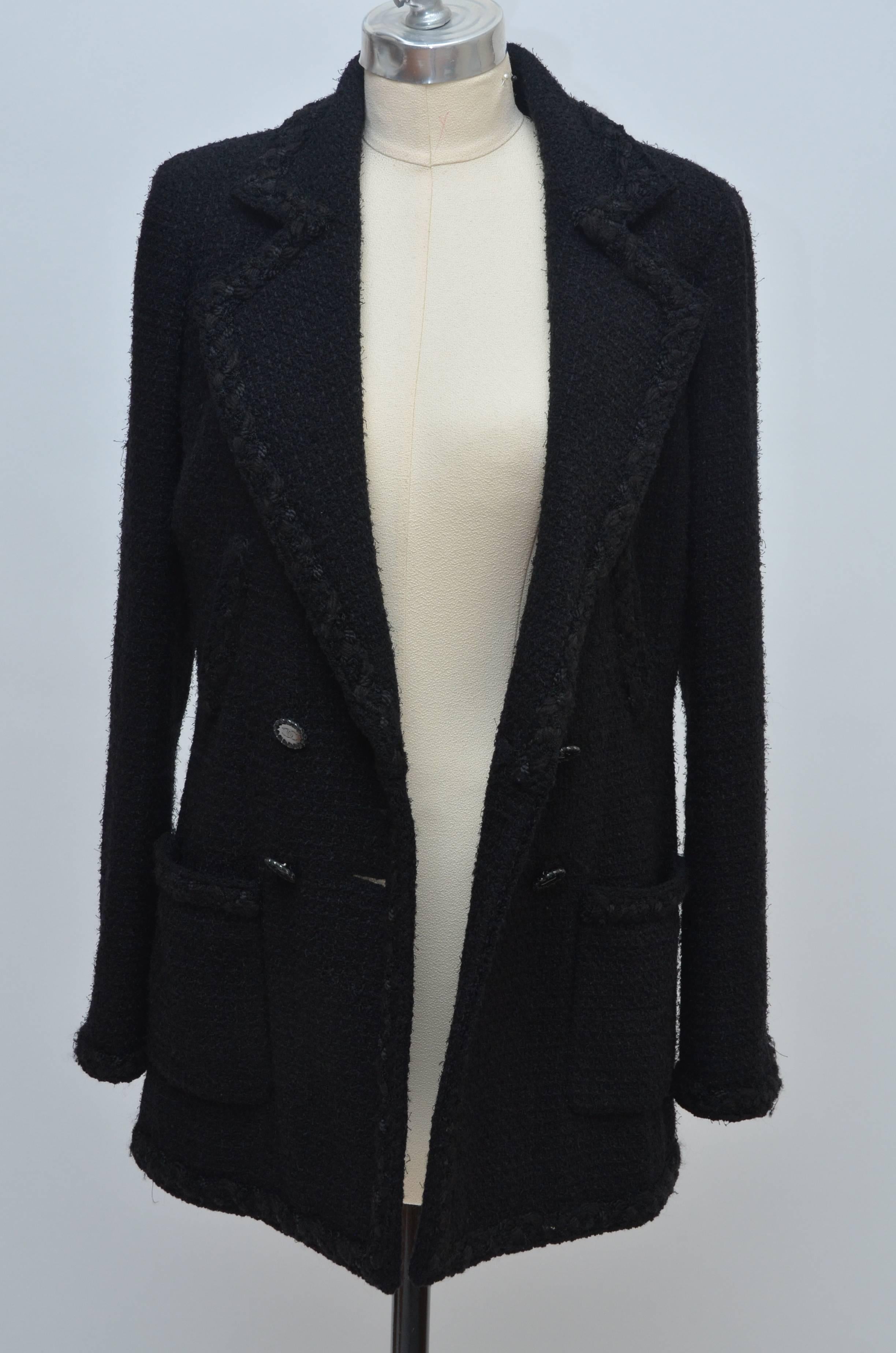 Women's CHANEL Tweed Little Black Jacket 36... Same collection as Little Black Jacket