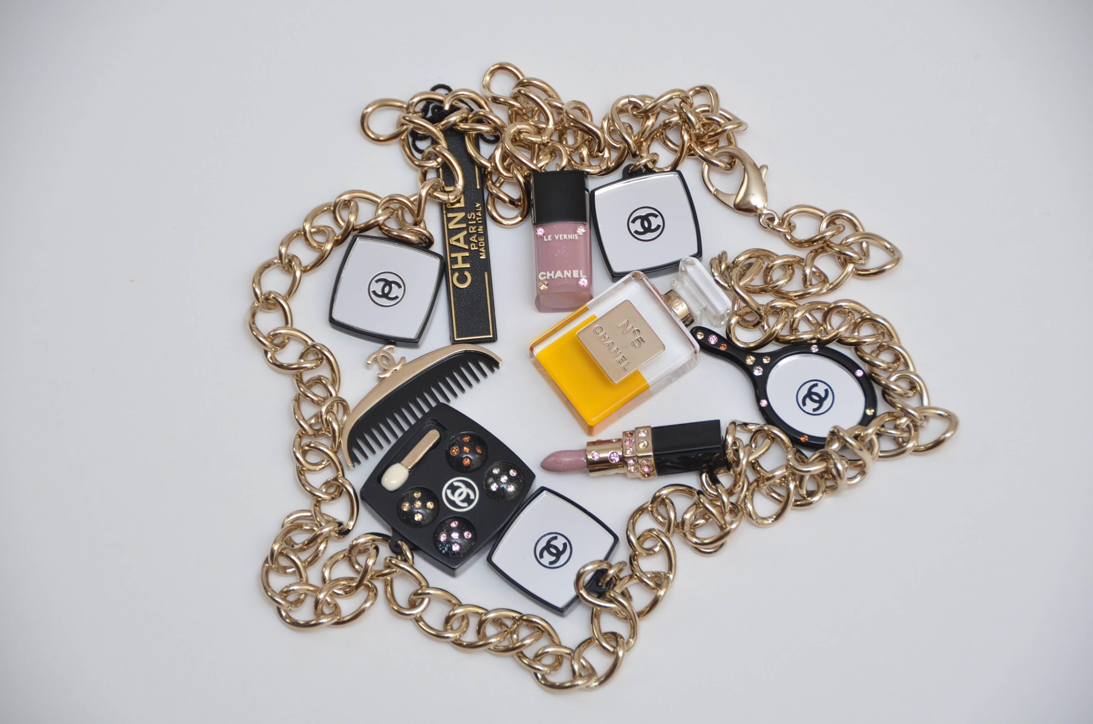 Rare CHANEL Makeup Charm Necklace 2008 NEW 2