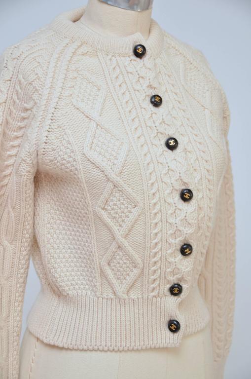 wool cable knit cardigan