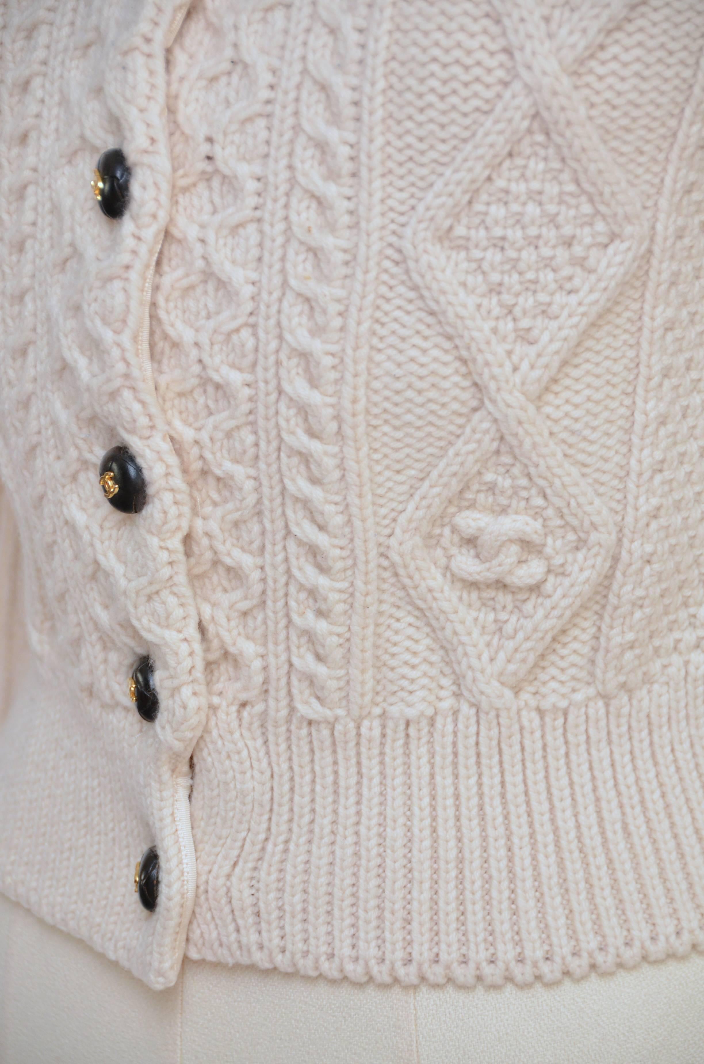 chanel cable knit sweater