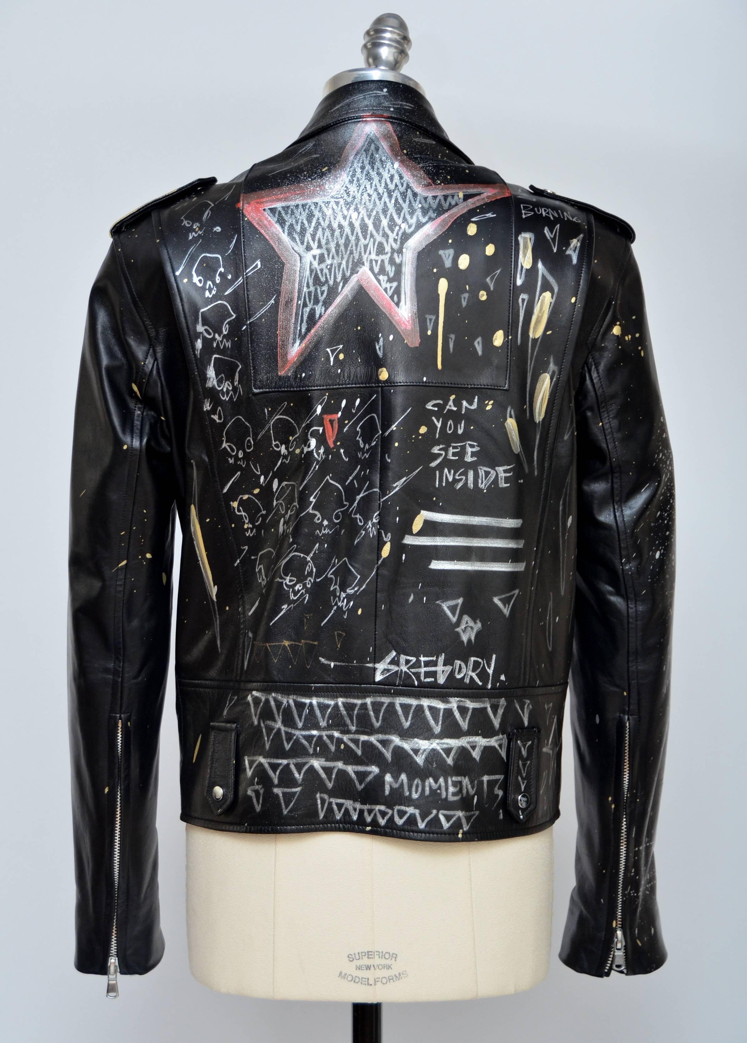 Important story about collaboration and making of this special jacket.....

Designer Kerby Jean-Raymond and Artist Gregory Siff Discuss Pyer Moss’ Spring 16 Motorcycle Jacket and Race In America

Is there a signifier of rebellion more resilient