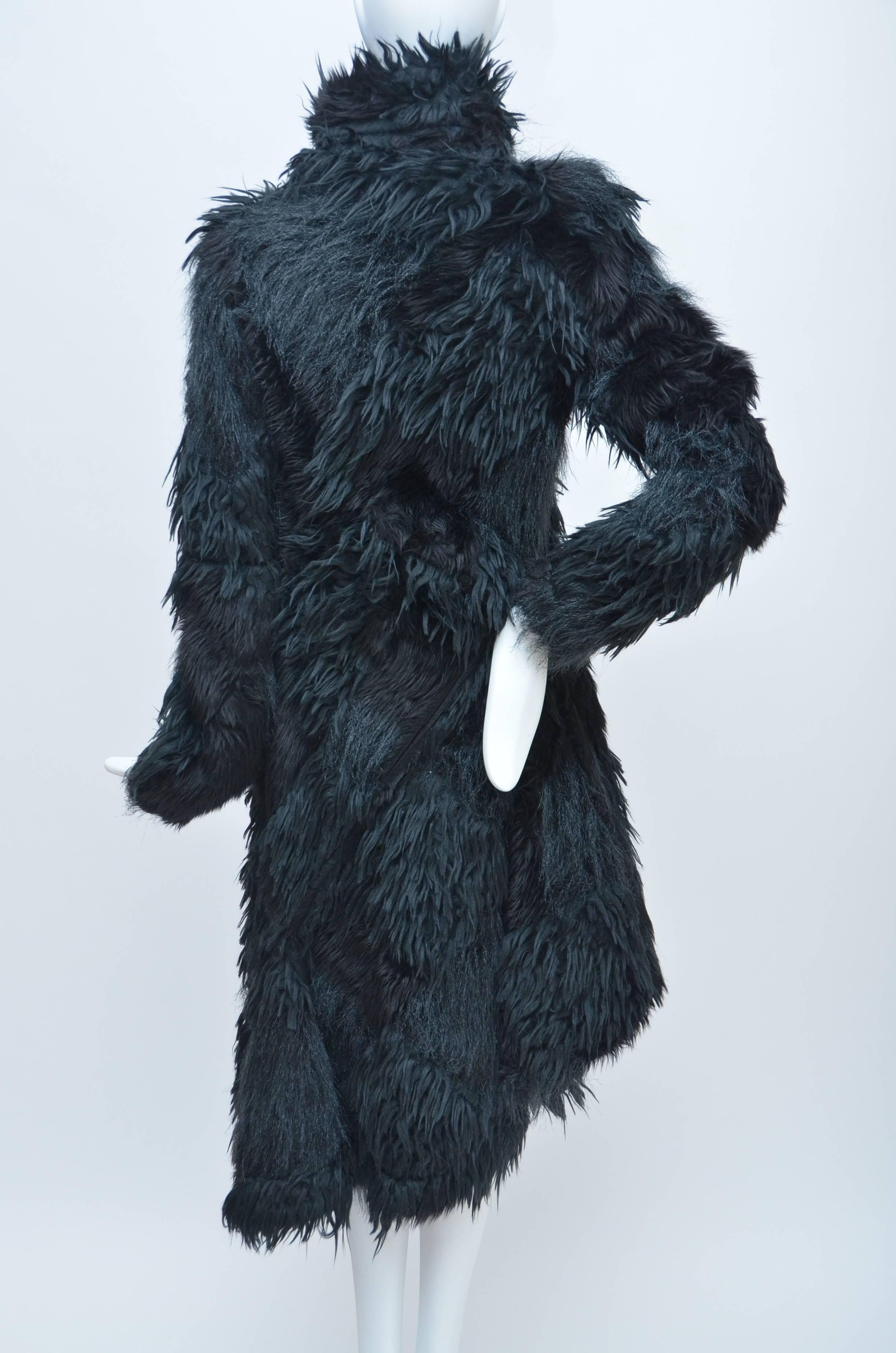 Women's or Men's Comme Des Garcons  Faux  Fur Coat Metropolitan Museum NY, AD 2002  