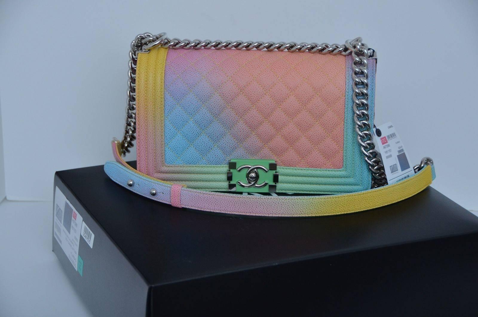 Chanel Rainbow Chanel Boy Handbag Medium '17 Crossbody NEW Sold Out 1