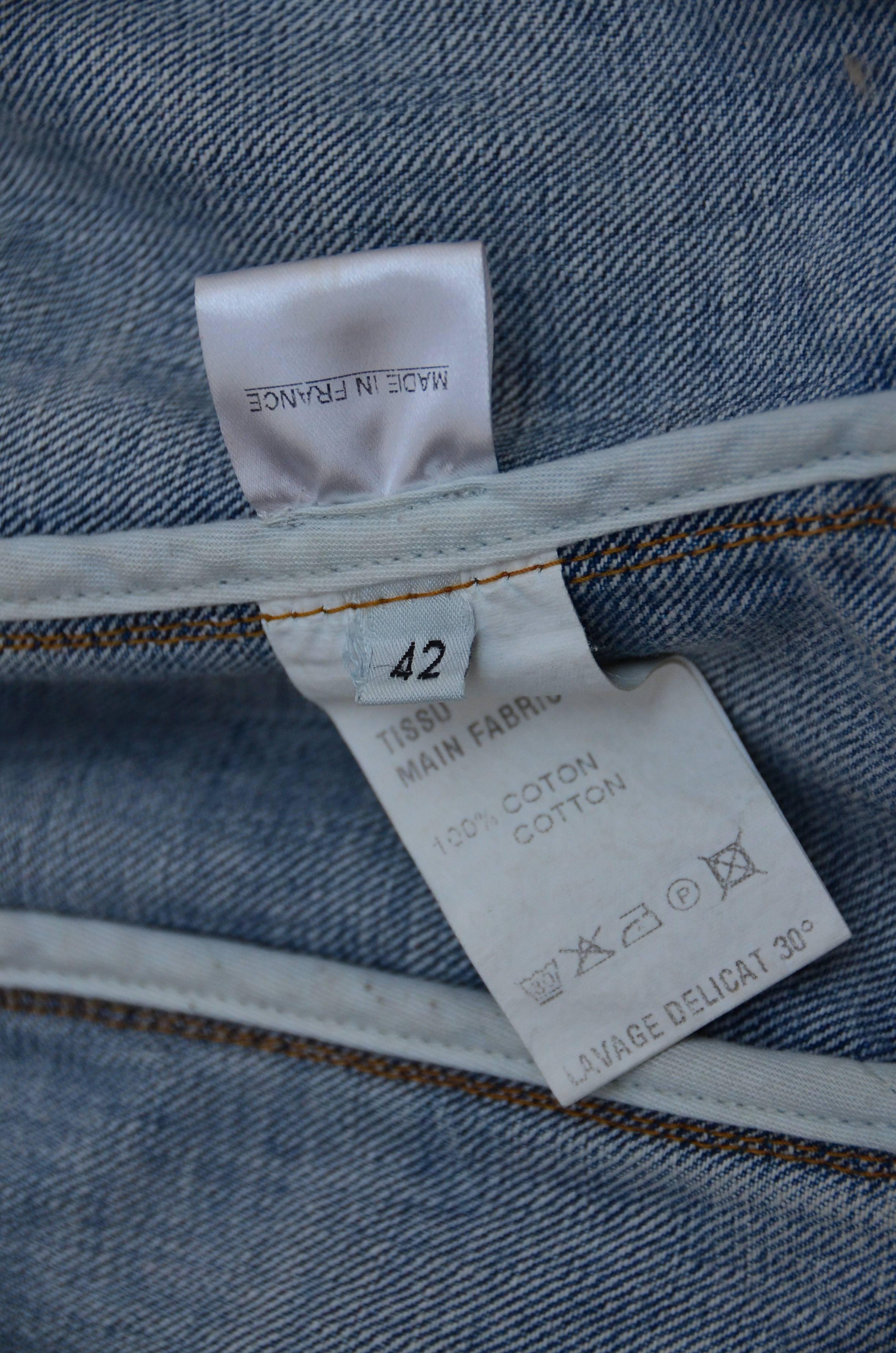 Rare Balmain Spring 2009 RTW Military Style Denim Jacket  New 42 FR 1