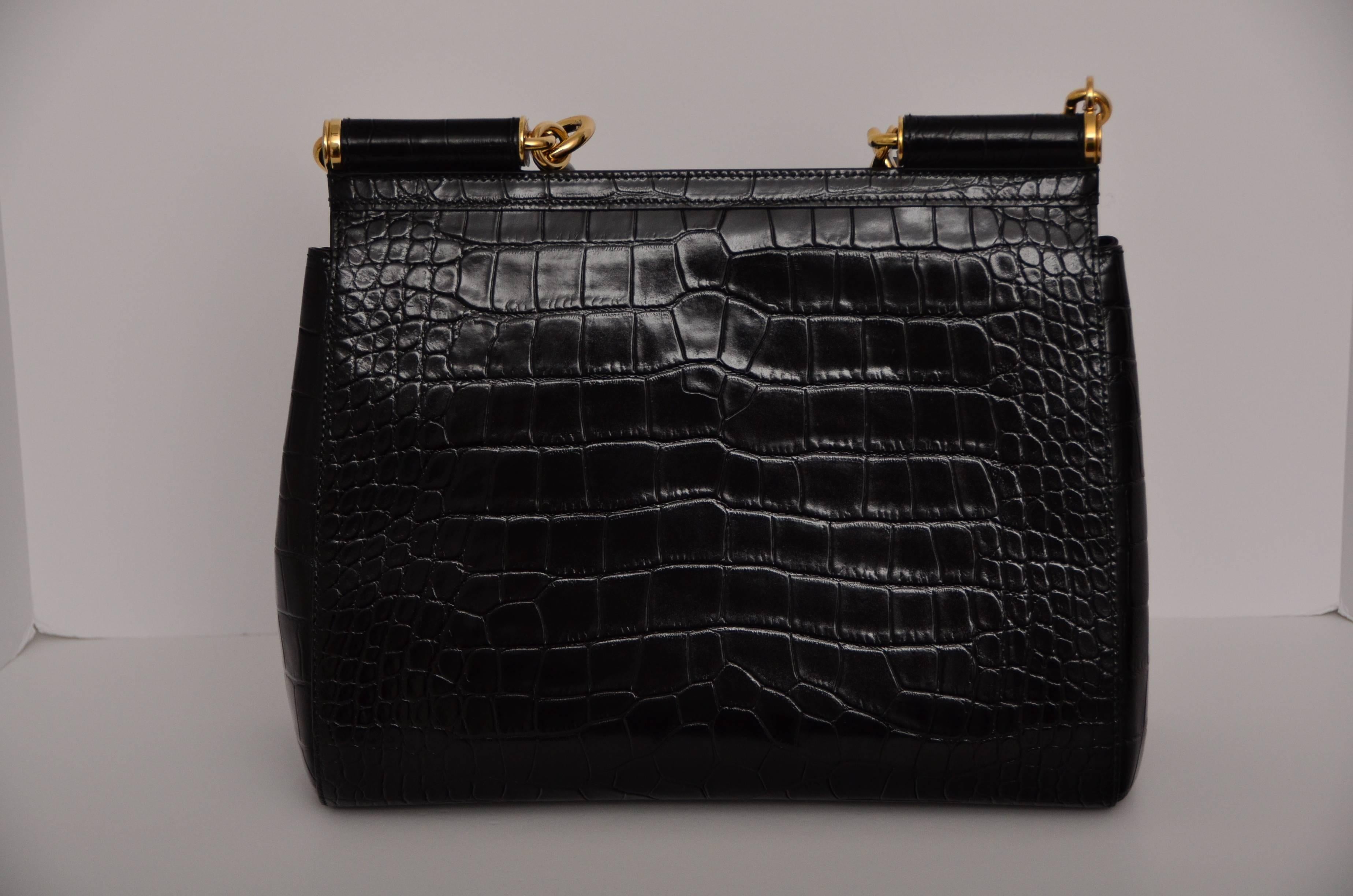 dolce and gabbana crocodile bag