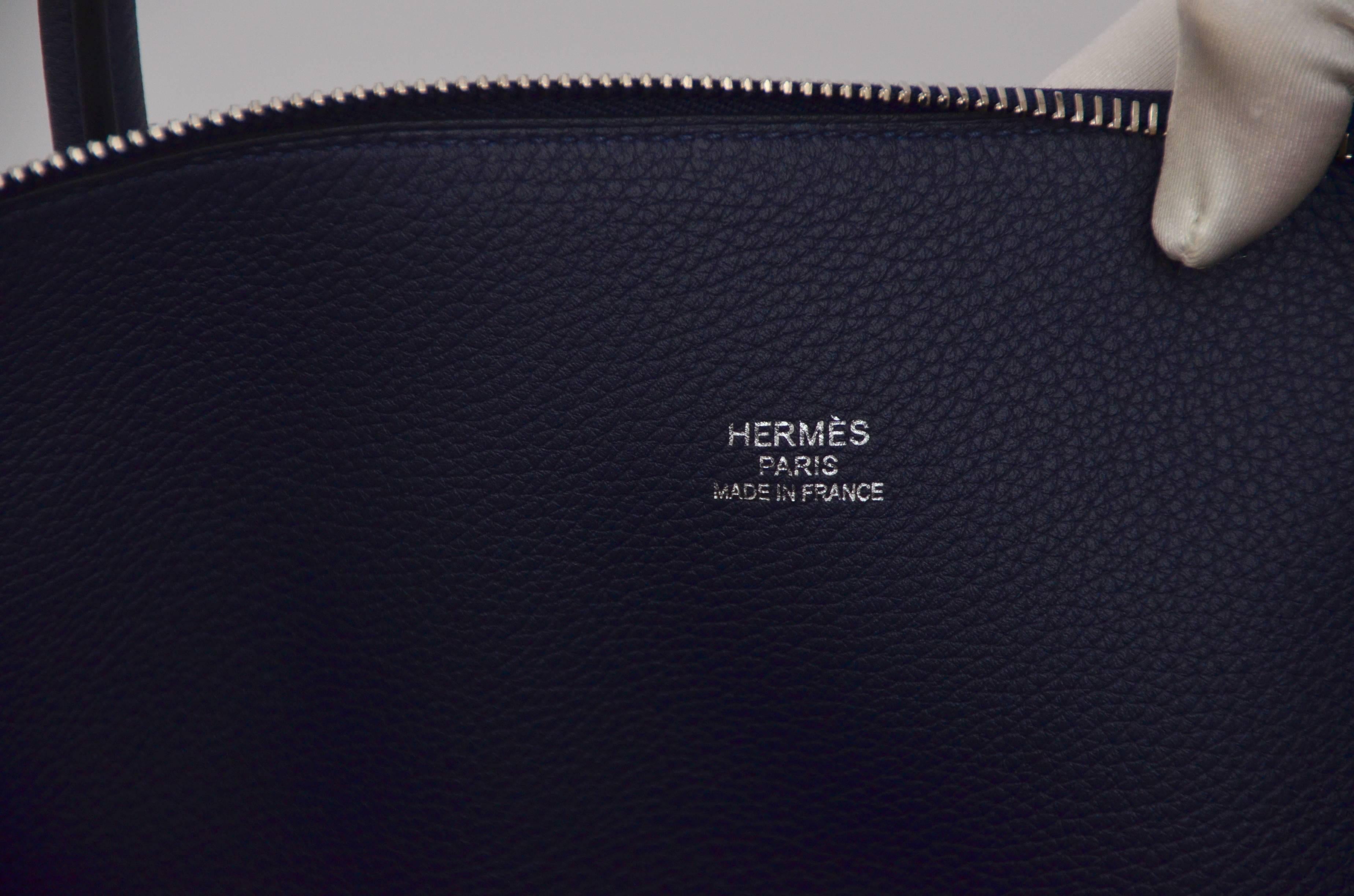 Women's or Men's Hermes Limited Edition Shark Bolide 45  Handbag Bleu INDIGO UNISEX   NEW 