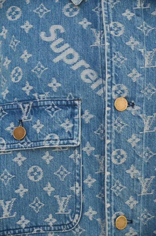Louis Vuitton x Supreme Denim Barn Jacket Monogram Size 52 NWT LIMITED