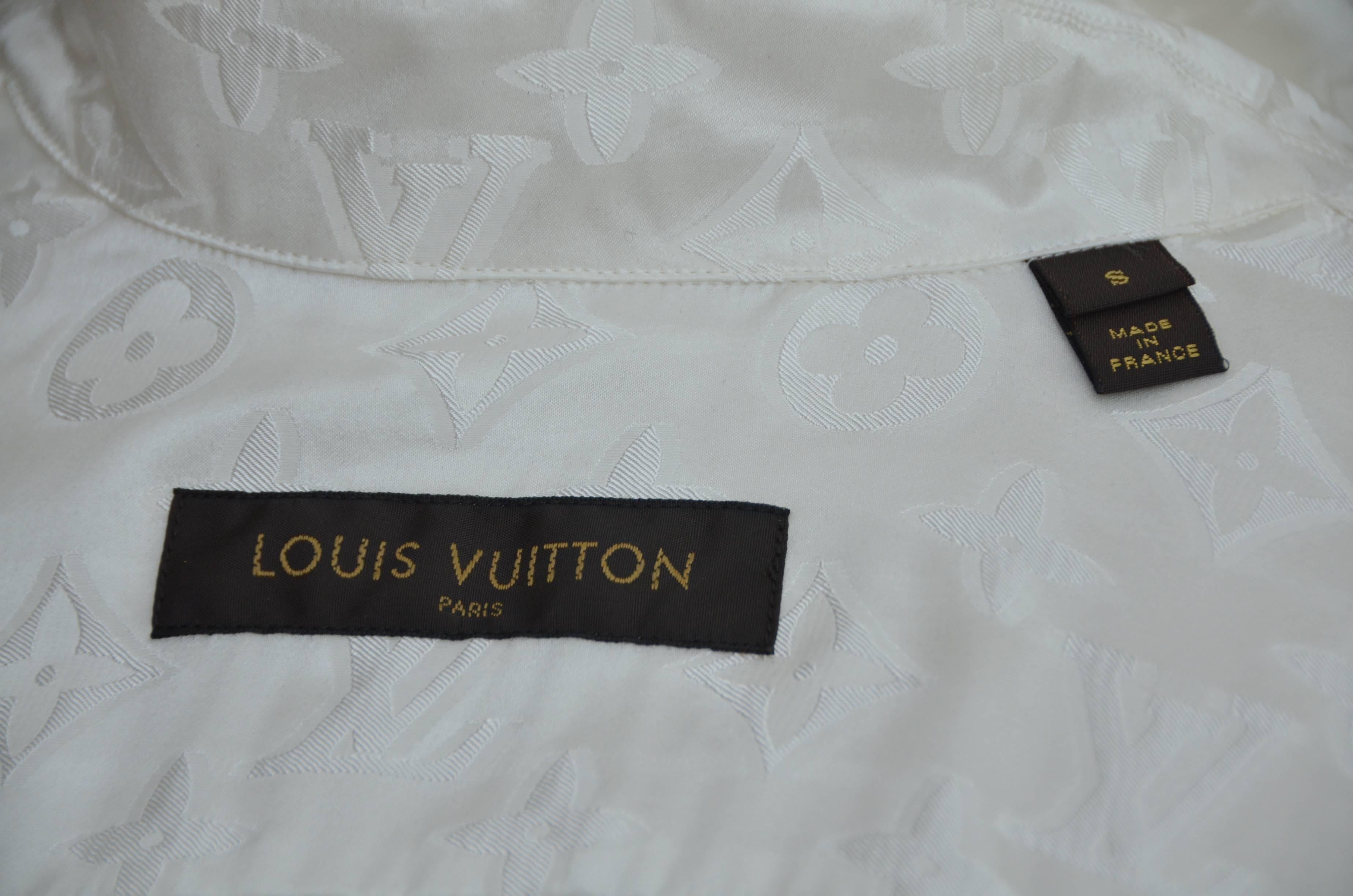 Gray Louis Vuitton x Supreme Off White Pajama Shirt  Seen On Celine Dion New  S