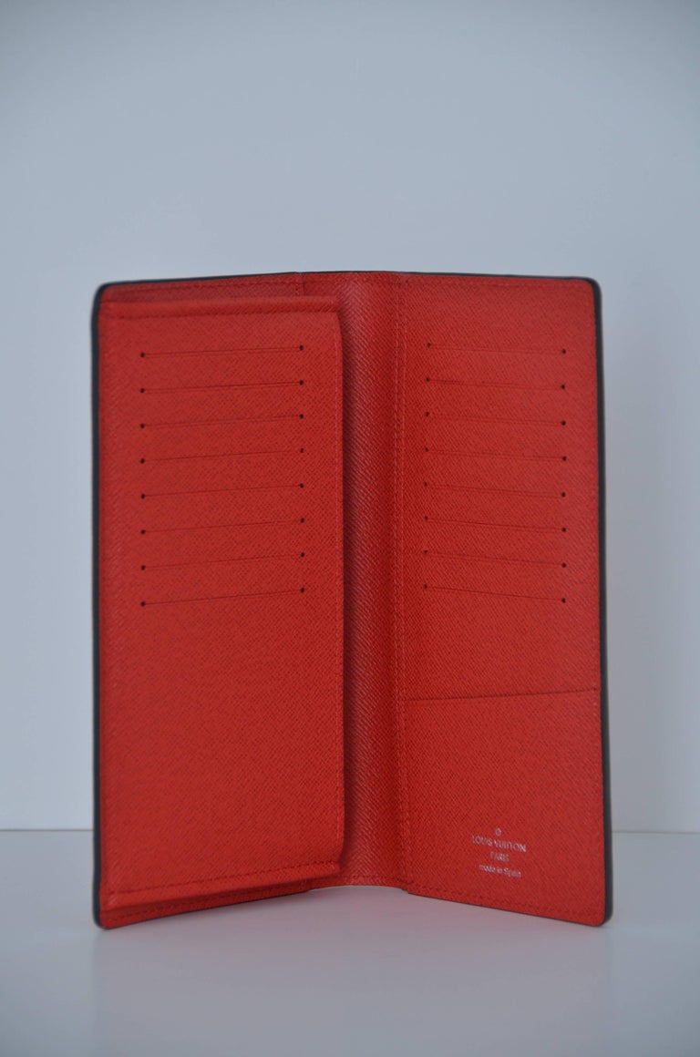 Louis Vuitton x Supreme Red Portefeuille Brazza Long Wallet Epi New For Sale at 1stdibs