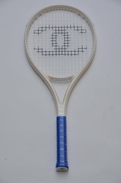 Chanel New Ivory and Blue Tennis Racket  NEW