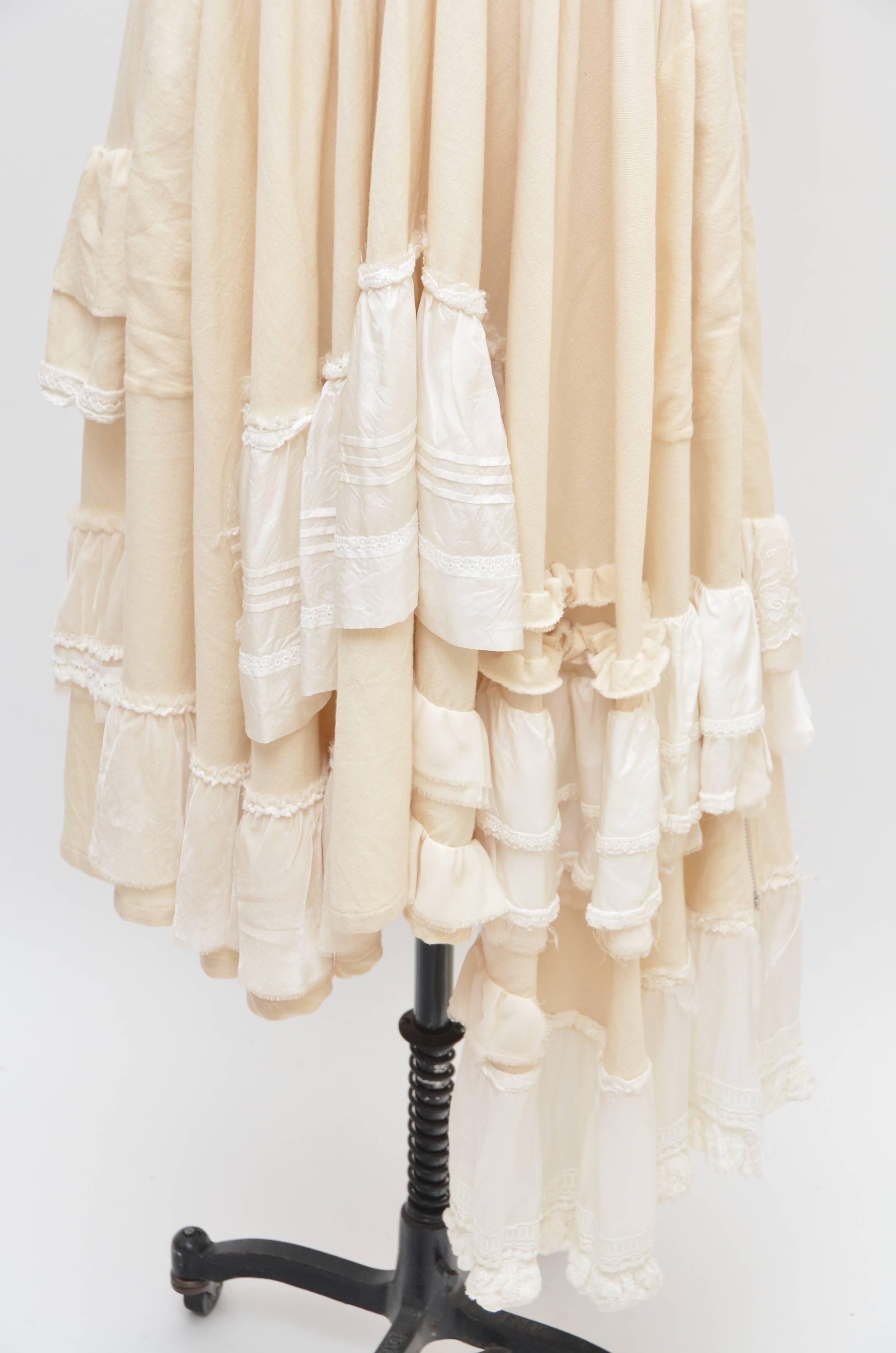 TAO Comme Des Garcons Ruffle Oversized Off White Dress   2006      S In Excellent Condition In New York, NY