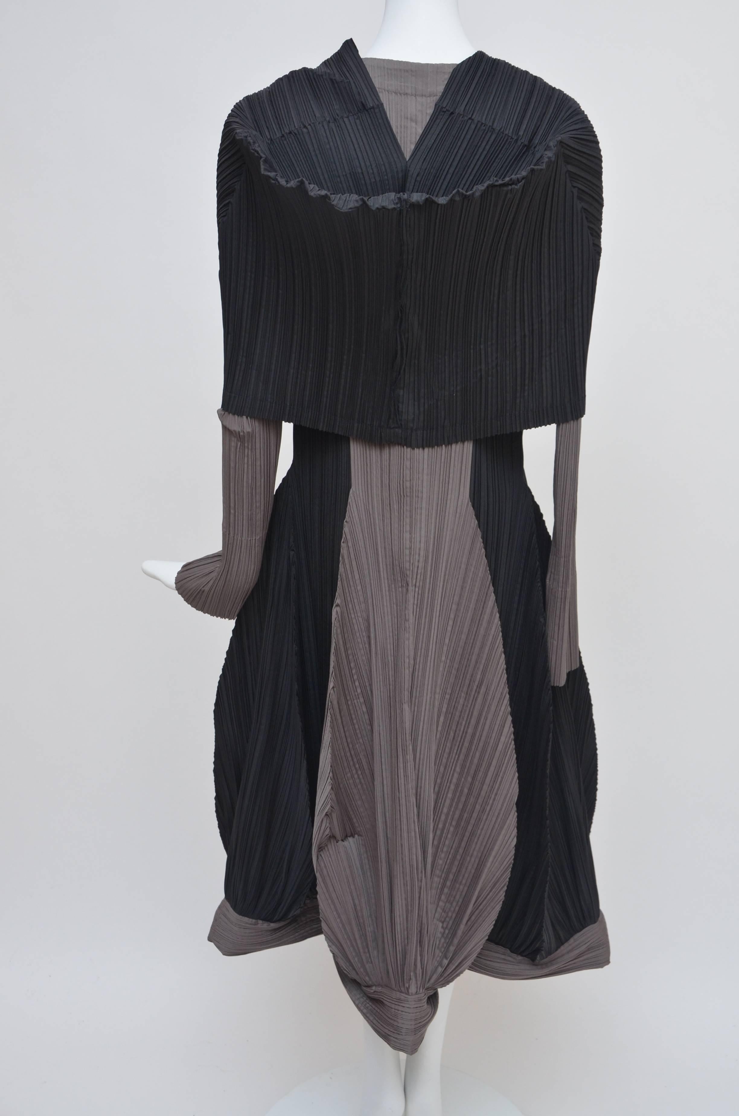 Black Issey Miyake Bi-Color Vintage Dress  