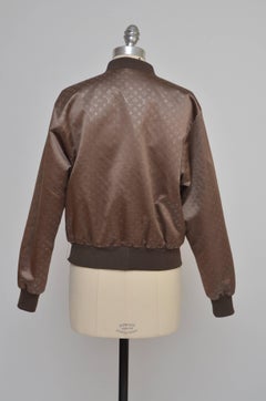 Louis Vuitton Silk Monogram Bomber Jacket Size 38,  New