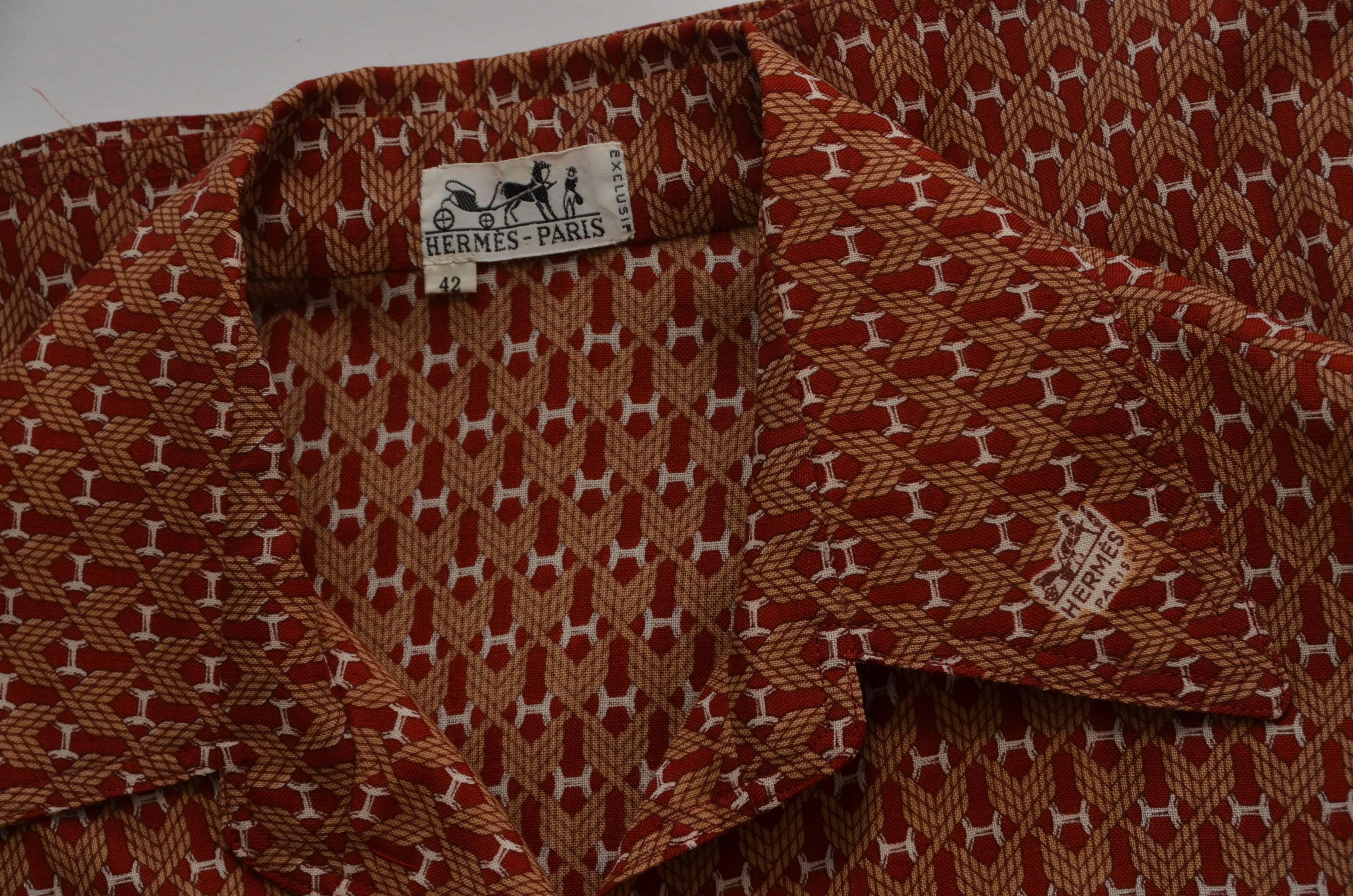 Hermes Vintage H Shirt    Mint  In Excellent Condition In New York, NY