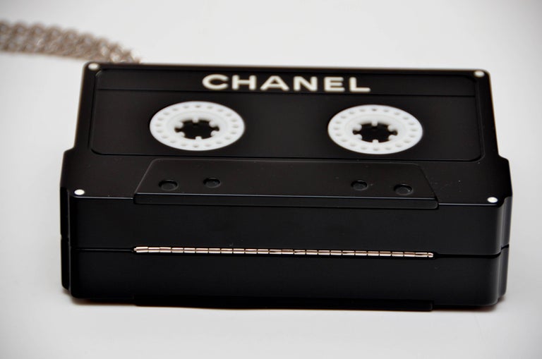 Chanel Black Lucite Cassette Tape Clutch Bag, 2004