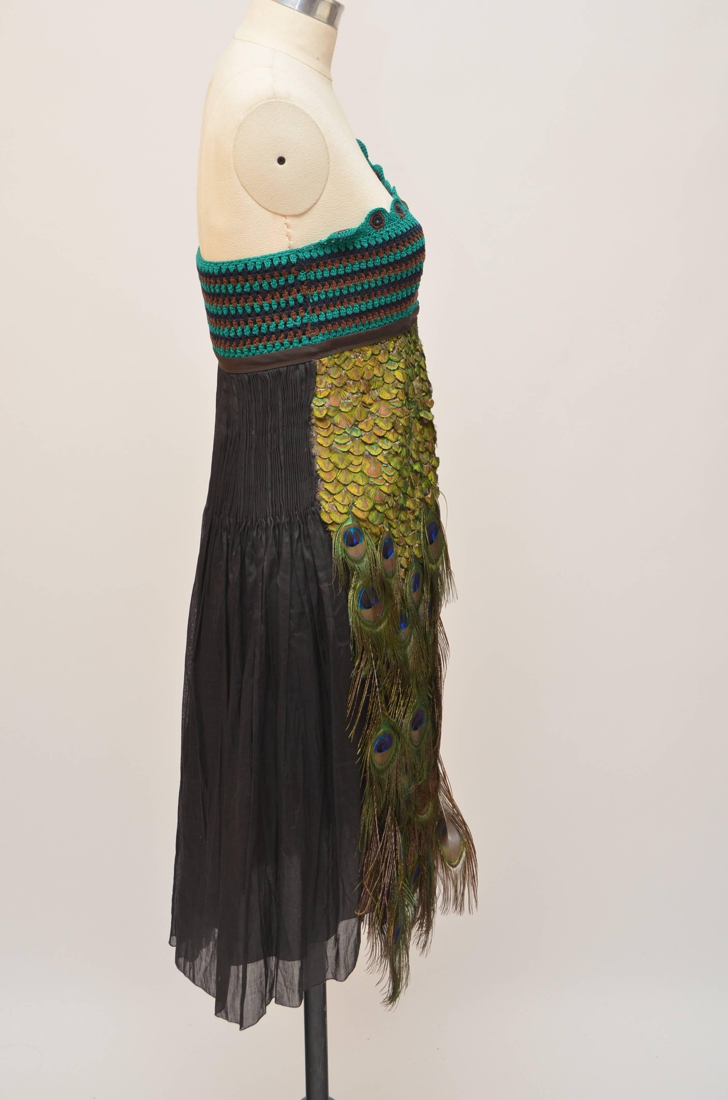peacock feathers dress