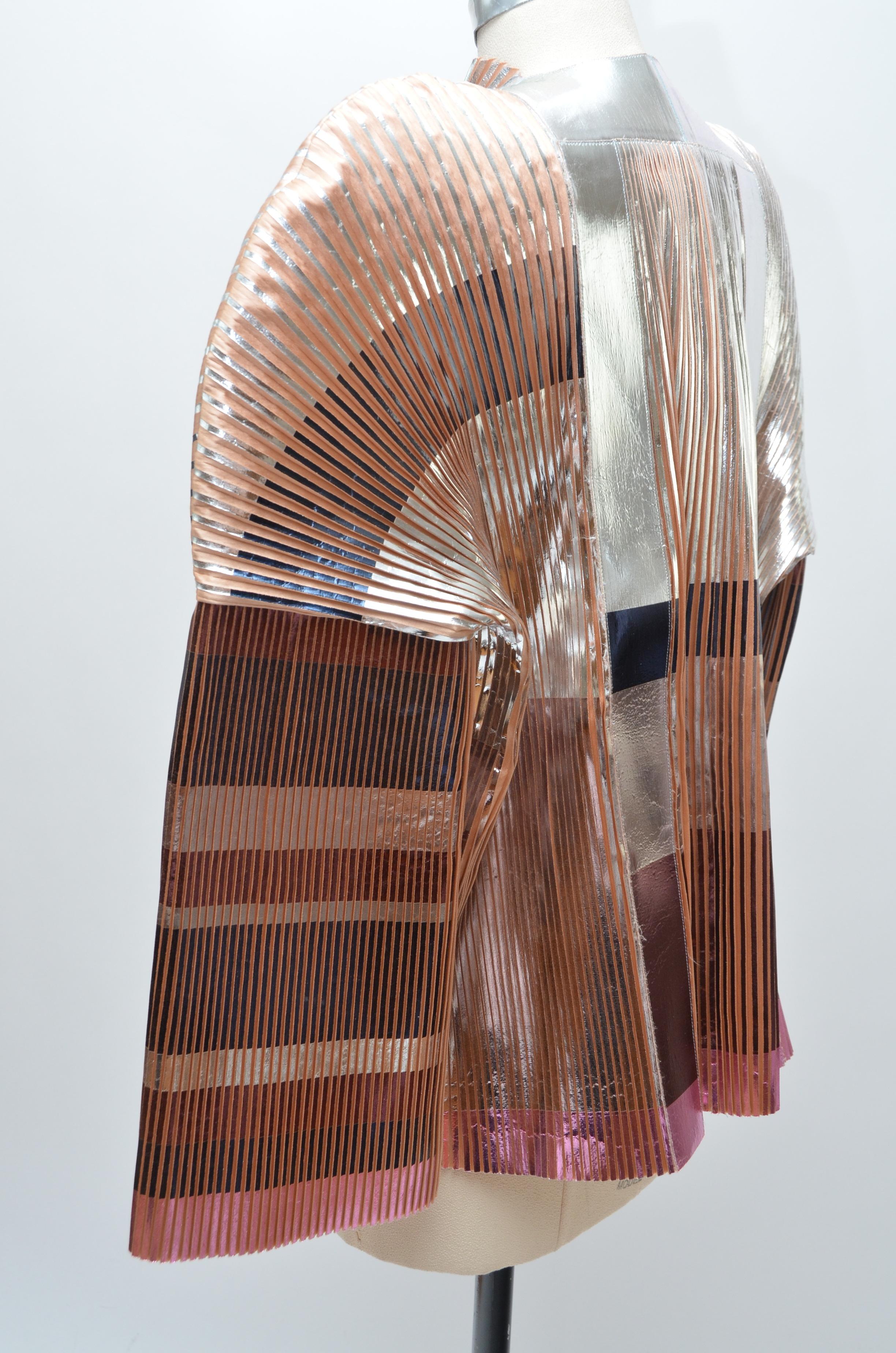 Balenciaga By Nicolas Ghesquiere  Tissue-Fine Metallic Pleated Jacket, 2008 In New Condition In New York, NY