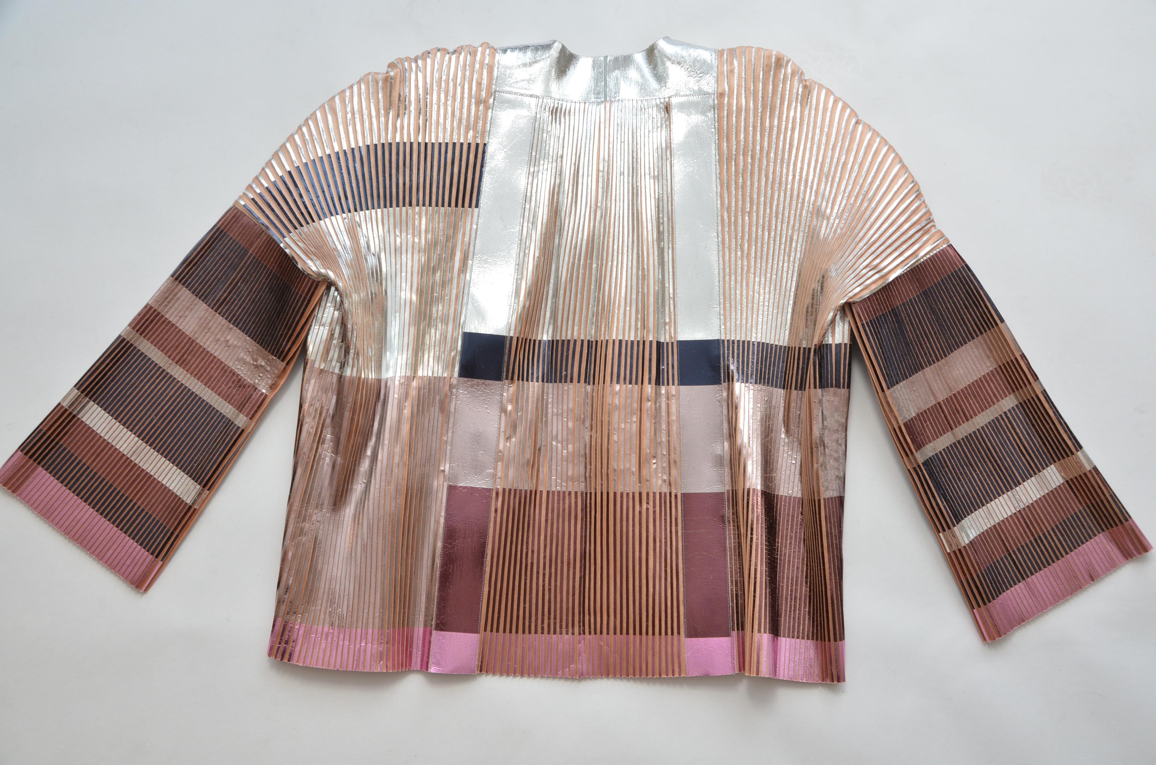 Balenciaga By Nicolas Ghesquiere  Tissue-Fine Metallic Pleated Jacket, 2008 3