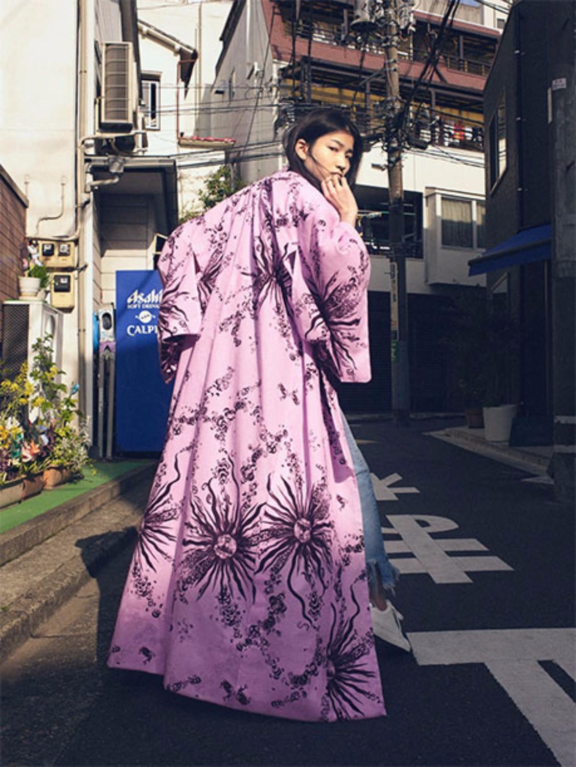 Women's or Men's  Fausto Puglisi Pink Yukata Kimono Limited Edition Of  Only 50 Pieces  NEW