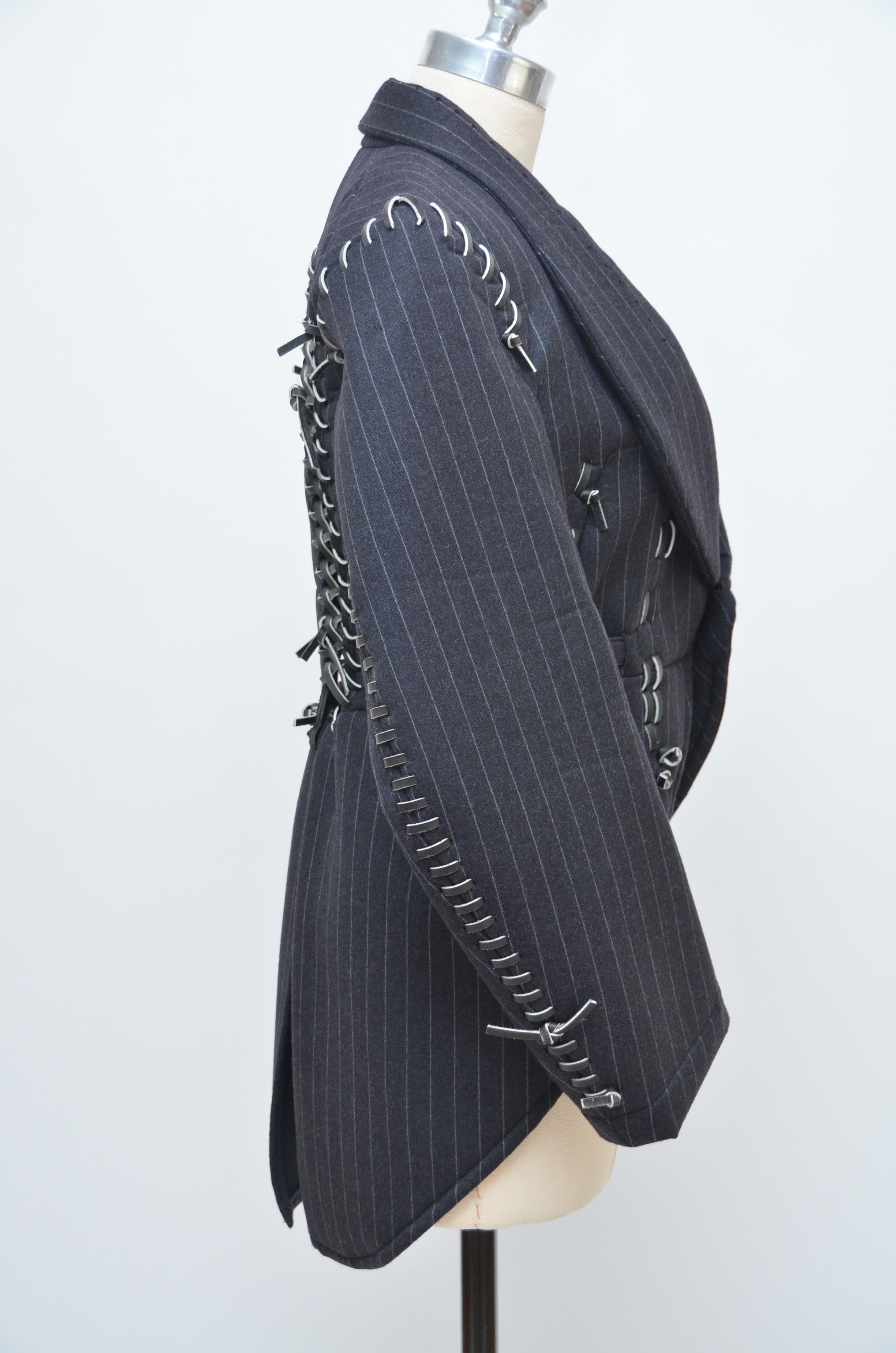 comme des garcons leather jacket