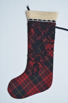 ONE OF A KIND  Alexander McQueen  Designer Tartan Christmas Stocking 2006