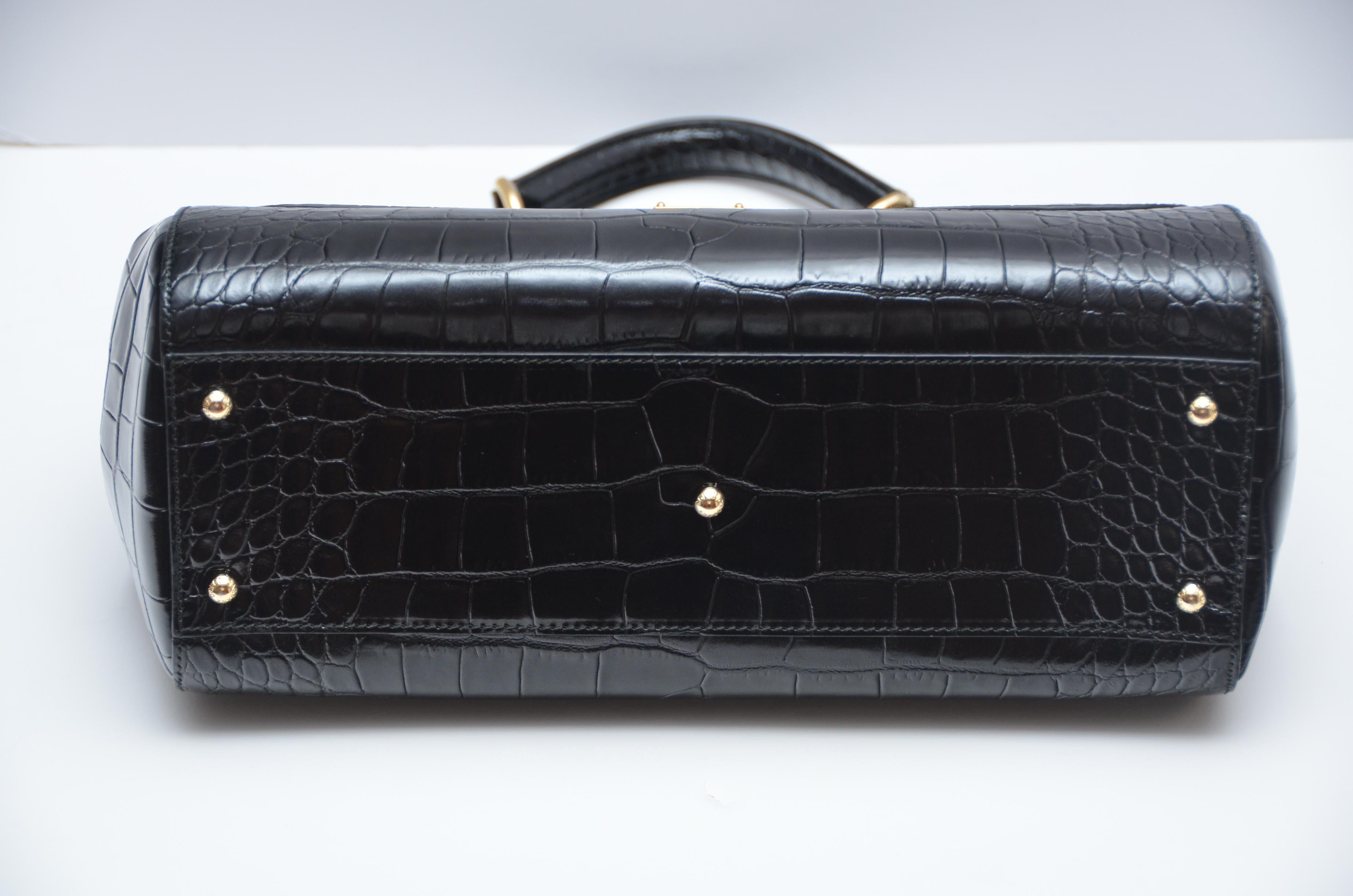 Dolce & Gabbana Crocodile Handbag Large Miss Sicily MINT  6