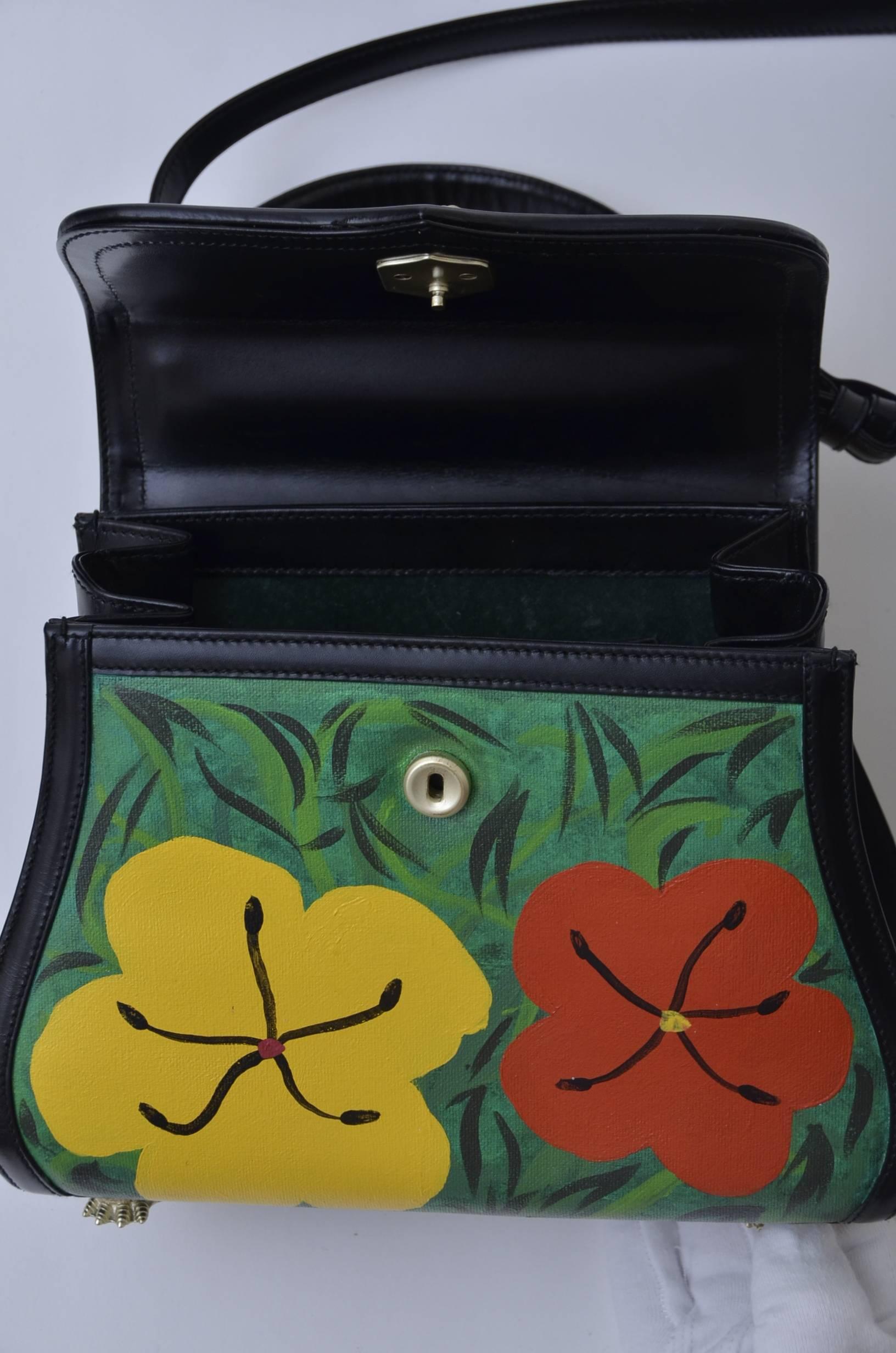 One Of A Kind Hand Painted  And Signed By Barry Kieselstein Cord Handbag  1991 5