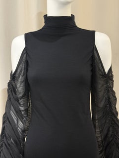PLEIN SUD bare shoulder mini wool and silk dress