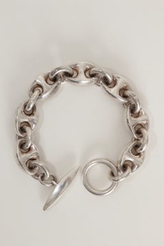 Hermes Rare Vintage Margiela Era Large Neptune Bracelet in 925 Sterling Silver