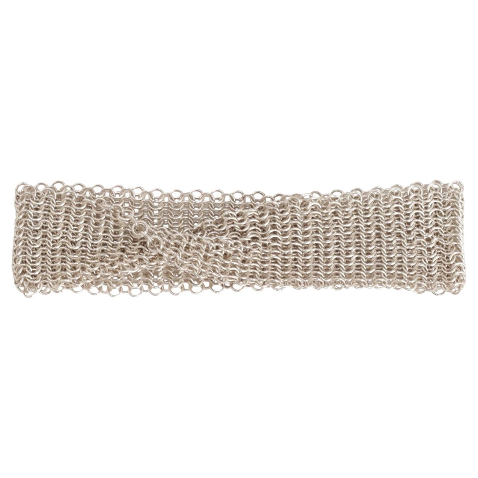 Tiffany & Co Elsa Peretti Chainmail Mesh Bracelet in Sterling Silver For Sale