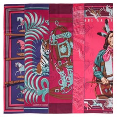 Rare Hermès Bali Barret 2005 Carré En Carrés Silk Scarf Patchwork Motif
