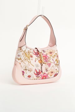 Bolso Gucci Jackie 1961, edición limitada y exclusiva, en piel rosa y lona Flora