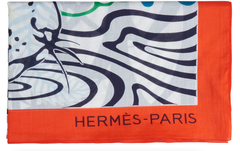 Hermès 2021 Alice Shirley Jaguar Quetzal Large Scarf Pareo in Printed Cotton