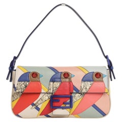 Fendi 2015 Bird Baguette Bag in Multicolour Patchwork Leather