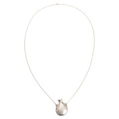 Elsa Peretti Tiffany & Co Open Bottle Pendant Chain Necklace Sterling Silver