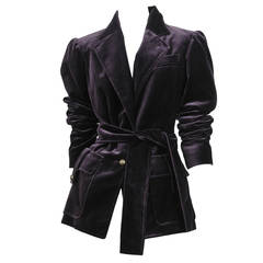 Yves Saint Laurent Purple Velvet Blazer