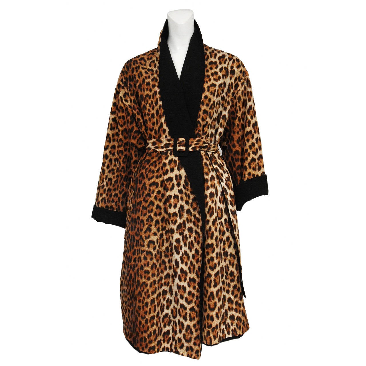 cheetah print robe silk