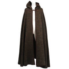 Yves Saint Laurent Wool Hooded Cape