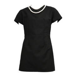 Comme des Garcons Black Dress with Pearl Collar
