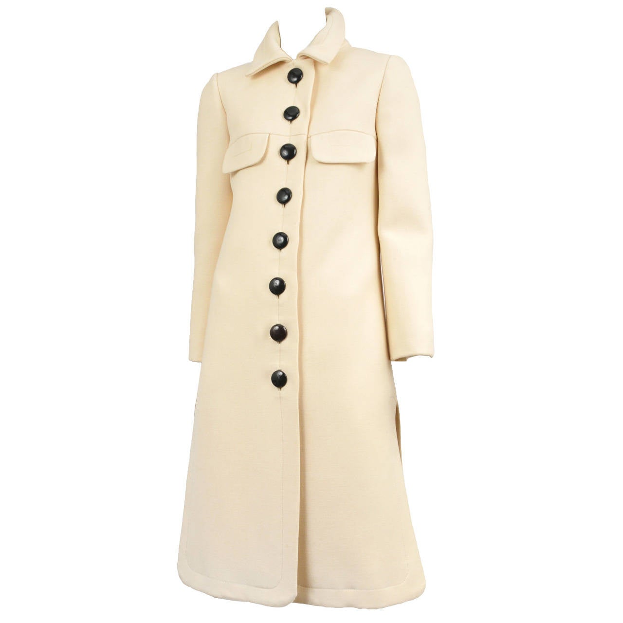 Pierre Cardin Cream Wool Coat